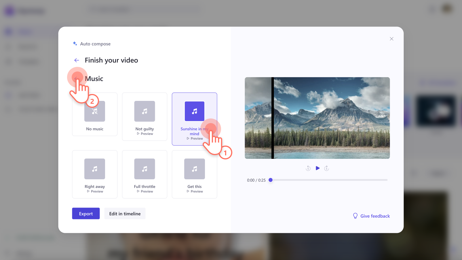 Clipchamp's auto compose feature for automated video editing.